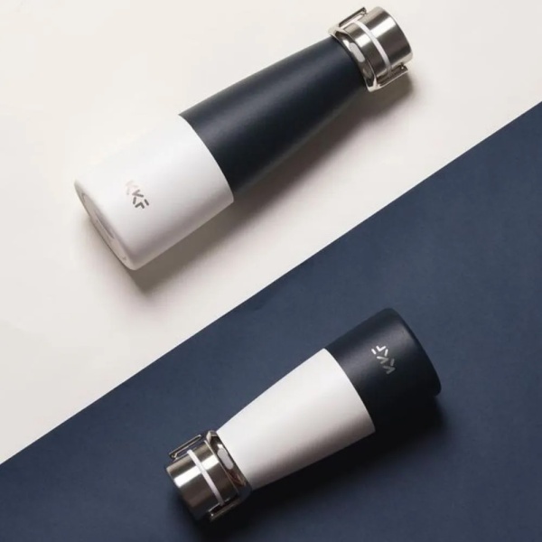 Термос KissKissFish Swag Vacuum Bottle, бело-синий